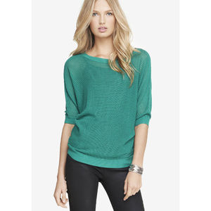 EXPRESS: Green Mesh Knit Dolman Top